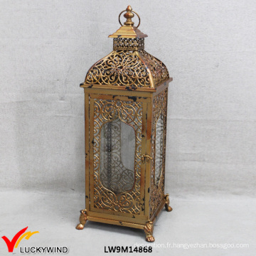 Vintage Gold Metal Glass Wholesale Lanterne marocaine